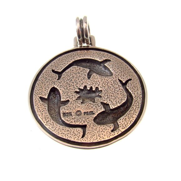 Solid 925 Sterling Silver Chinese Fish Feng Shui Necklace Pendant Zen Symbol - Picture 8 of 9